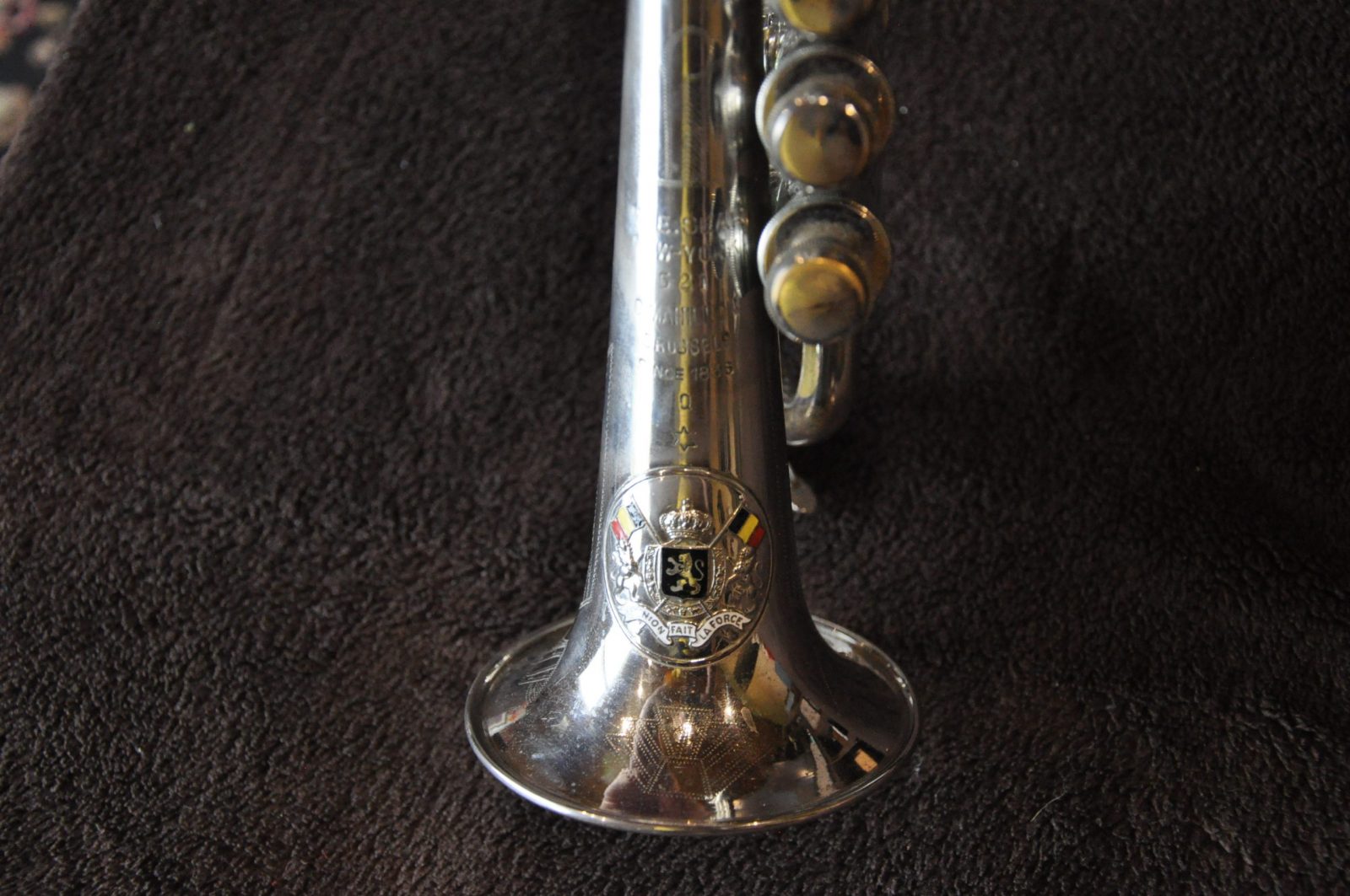 Antique Brass vintage Trompette Pocket Bugle Horn 3 Valve